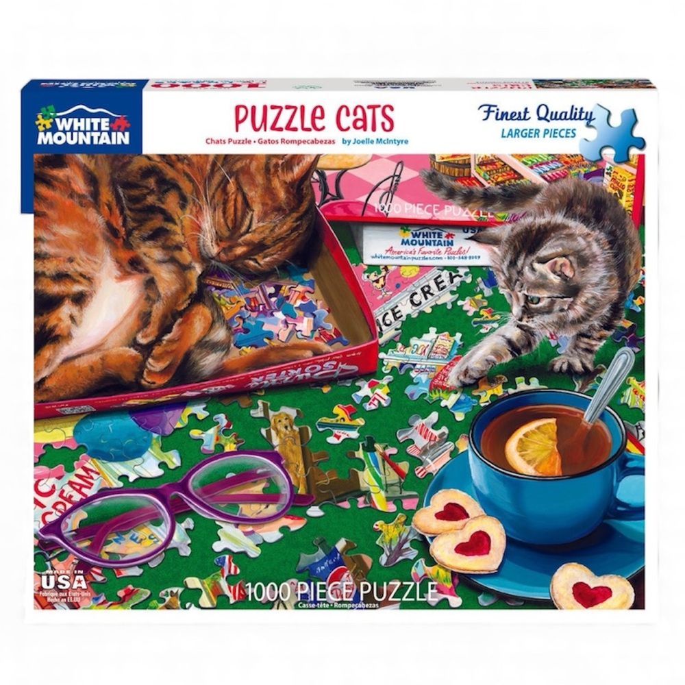White Mountain Cat Puzzle 1000 Piece BNIB Larger Pieces